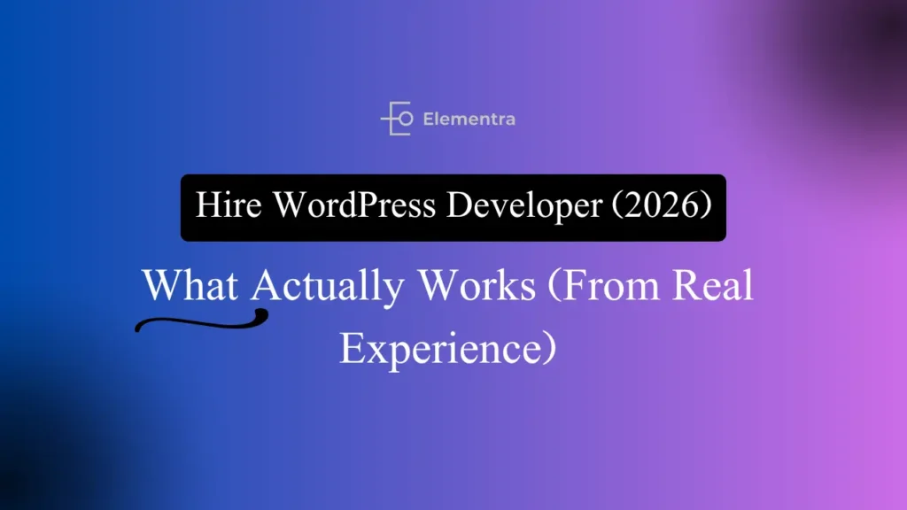 Hire WordPress Developer 2026 guide showing modern website development and performance optimization